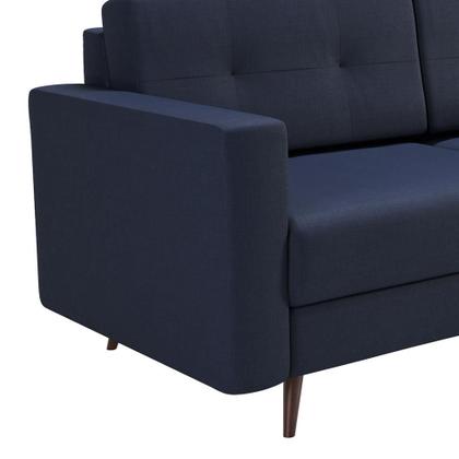 Imagem de Sofá 2 Lugares Living Pé Palito Linho Cotton Azul Marinho