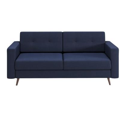 Imagem de Sofá 2 Lugares Living Pé Palito Linho Cotton Azul Marinho