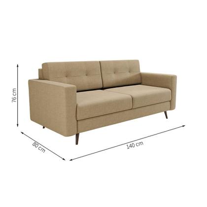 Imagem de Sofá 2 Lugares Living Pé Palito Linho Cotton Bege