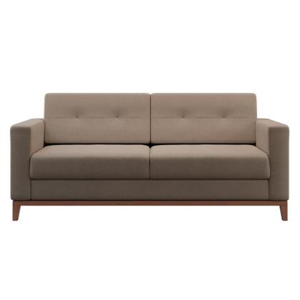 Imagem de Sofá 2 Lugares Living Pés e Base em Madeira Linho Cotton Bege