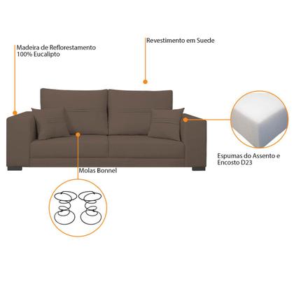 Imagem de Sofá 2 Lugares Madri Suede - Doce Sonho Móveis