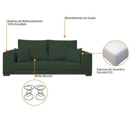 Imagem de Sofá 2 Lugares Madri Suede - Doce Sonho Móveis