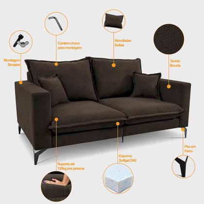 Imagem de Sofá 2 Lugares Modular Boma. 1,70m Boucle Sofá inBox