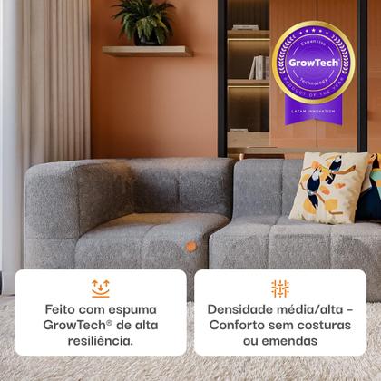 Sofá 2 lugares Modular Sofá na Caixa em Boucle com 2 Módulos 1,72m 1 Braço Imagem de Sofá 2 lugares Modular Sofá na Caixa em Boucle com 2 Módulos 1,72m 1 Braço