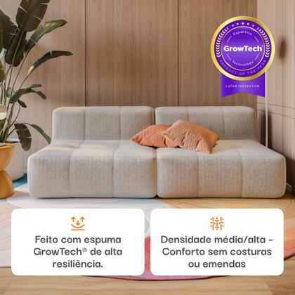 Sofá 2 lugares Modular Sofá na Caixa em Boucle com 2 Módulos 1,72m Sem braços Imagem de Sofá 2 lugares Modular Sofá na Caixa em Boucle com 2 Módulos 1,72m Sem braços