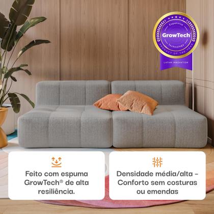 Sofá 2 lugares Modular Sofá na Caixa em Boucle com 2 Módulos 1,72m Sem braços Imagem de Sofá 2 lugares Modular Sofá na Caixa em Boucle com 2 Módulos 1,72m Sem braços