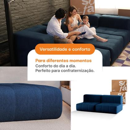 Sofá 2 lugares Modular Sofá na Caixa em Boucle com 2 Módulos 1,72m Sem braços Imagem de Sofá 2 lugares Modular Sofá na Caixa em Boucle com 2 Módulos 1,72m Sem braços