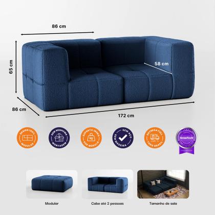 Sofá 2 lugares Modular Sofá na Caixa em Boucle com 2 Módulos 1,72m Imagem de Sofá 2 lugares Modular Sofá na Caixa em Boucle com 2 Módulos 1,72m