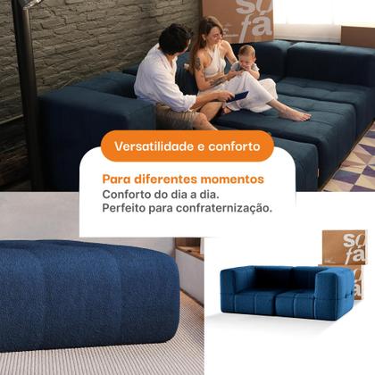 Sofá 2 lugares Modular Sofá na Caixa em Boucle com 2 Módulos 1,72m Imagem de Sofá 2 lugares Modular Sofá na Caixa em Boucle com 2 Módulos 1,72m
