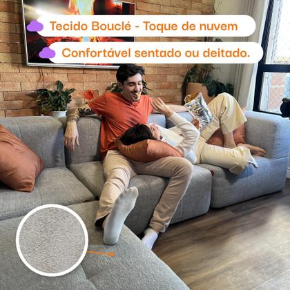 Sofá 2 lugares Modular Sofá na Caixa em Boucle com 2 Módulos 1,72m Imagem de Sofá 2 lugares Modular Sofá na Caixa em Boucle com 2 Módulos 1,72m