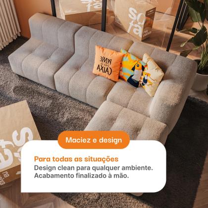 Sofá 2 lugares Modular Sofá na Caixa em Boucle com 2 Módulos 1,72m Imagem de Sofá 2 lugares Modular Sofá na Caixa em Boucle com 2 Módulos 1,72m