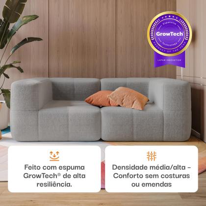 Sofá 2 lugares Modular Sofá na Caixa em Boucle com 2 Módulos 1,72m Imagem de Sofá 2 lugares Modular Sofá na Caixa em Boucle com 2 Módulos 1,72m