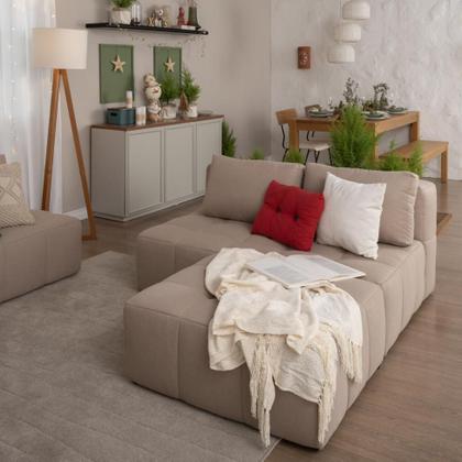 Imagem de Sofá 2 Lugares Modular Soho Linho Bege