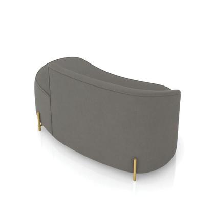 Imagem de Sofá 2 Lugares Orgânico 140cm Pé Dourado Morgan Suede Grafite D03 - D'rossi