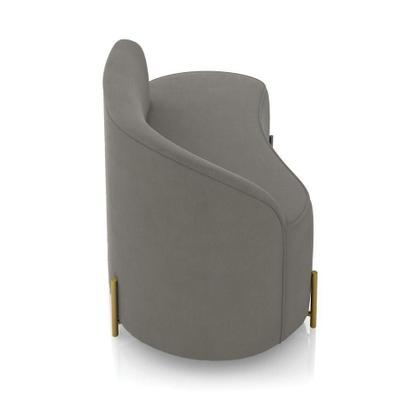 Imagem de Sofá 2 Lugares Orgânico 140cm Pé Dourado Morgan Suede Grafite D03 - D'rossi