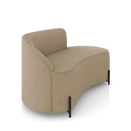 Imagem de Sofá 2 Lugares Orgânico 140cm Pé Ferro Preto Morgan Suede Marrom R D03 - D'rossi