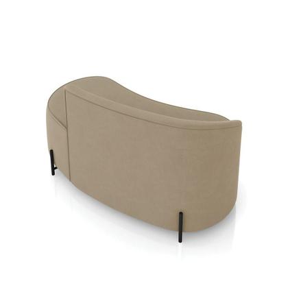 Imagem de Sofá 2 Lugares Orgânico 140cm Pé Ferro Preto Morgan Suede Marrom R D03 - D'rossi