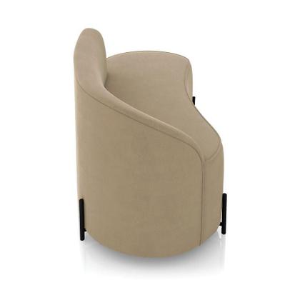 Imagem de Sofá 2 Lugares Orgânico 140cm Pé Ferro Preto Morgan Suede Marrom R D03 - D'rossi