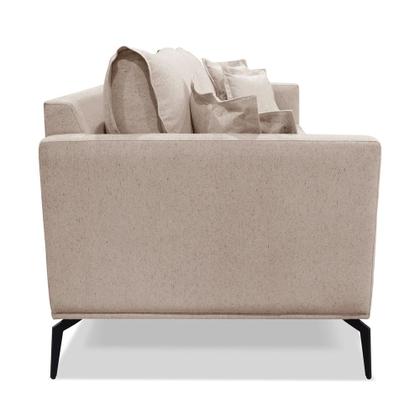 Imagem de Sofá 2 Lugares Pé de Ferro Preto Rafaela 180 cm Linho Areia S04 - D'Rossi