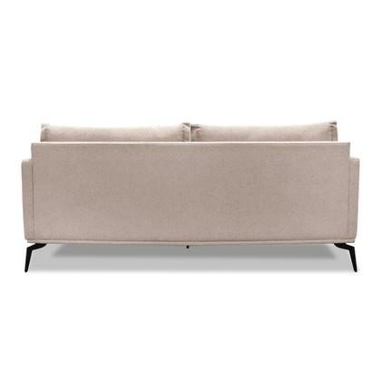 Imagem de Sofá 2 Lugares Pé de Ferro Preto Rafaela 180 cm Linho Areia S04 - D'Rossi