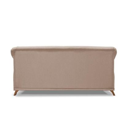 Imagem de Sofá 2 Lugares Pé De Madeira Julieta 160 Cm Linho S04 - D'rossi Cor Areia