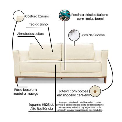Imagem de Sofá 2 Lugares Potenza Linho Pérola
