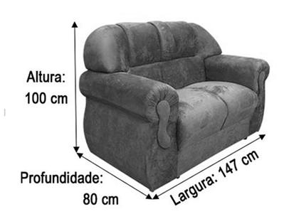 Imagem de Sofá 2 Lugares Preto 601 Corsa