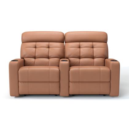 Imagem de Sofá 2 Lugares Reclinável Elétrico Massageador em Couro Bovino Linha Cinema Sala de estar