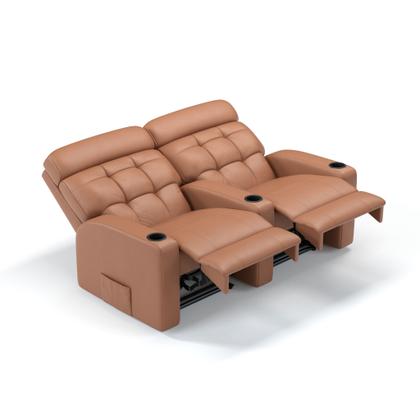 Imagem de Sofá 2 Lugares Reclinável Elétrico Massageador em Couro Bovino Linha Cinema Sala de estar
