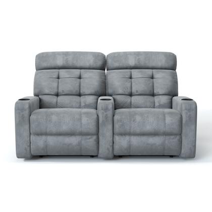 Imagem de Sofá 2 Lugares Reclinável Manual em Tecido Suede Linha Cinema Sala de estar