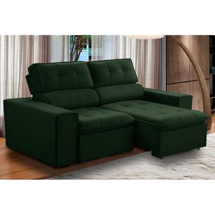Imagem de Sofá 2 Lugares Retrátil e Reclinável Atenas Veludo Verde