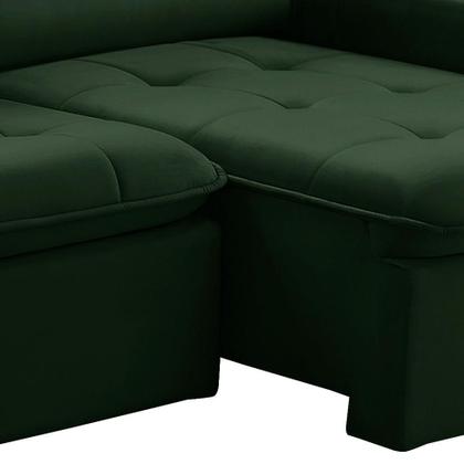 Imagem de Sofá 2 Lugares Retrátil e Reclinável Atenas Veludo Verde