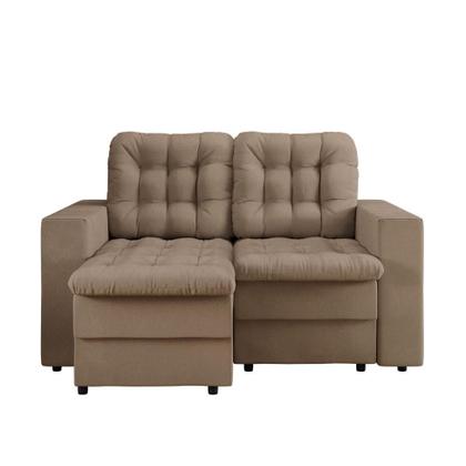 Imagem de Sofá 2 Lugares Retrátil Lubeck Plush Suede Bege 140 cm