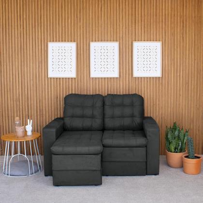 Sofá 2 Lugares Retrátil Lubeck Plush Suede Grafite 140 cm - Mobly Imagem de Sofá 2 Lugares Retrátil Lubeck Plush Suede Grafite 140 cm