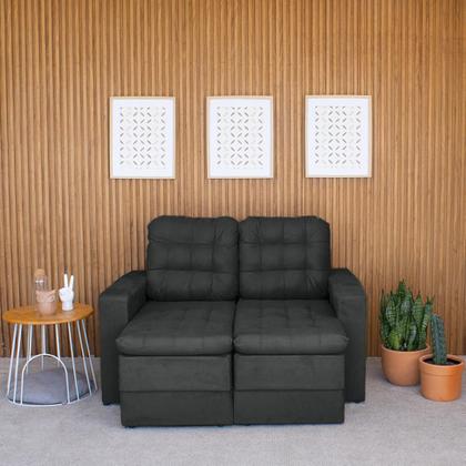 Sofá 2 Lugares Retrátil Lubeck Plush Suede Grafite 140 cm - Mobly Imagem de Sofá 2 Lugares Retrátil Lubeck Plush Suede Grafite 140 cm