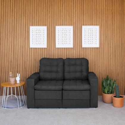 Sofá 2 Lugares Retrátil Lubeck Plush Suede Grafite 140 cm - Mobly Imagem de Sofá 2 Lugares Retrátil Lubeck Plush Suede Grafite 140 cm