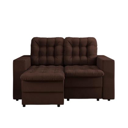 Imagem de Sofá 2 Lugares Retrátil Lubeck Plush Suede Marrom 140 cm
