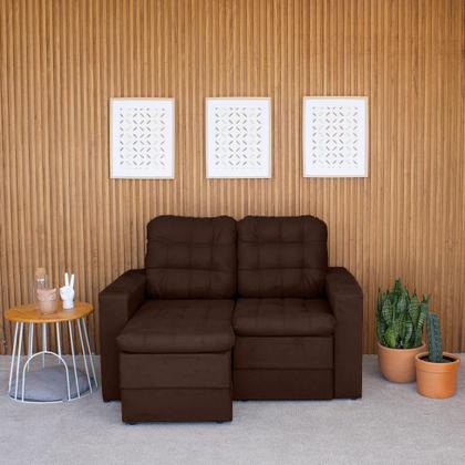 Imagem de Sofá 2 Lugares Retrátil Lubeck Plush Suede Marrom 140 cm