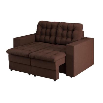 Imagem de Sofá 2 Lugares Retrátil Lubeck Plush Suede Marrom 140 cm