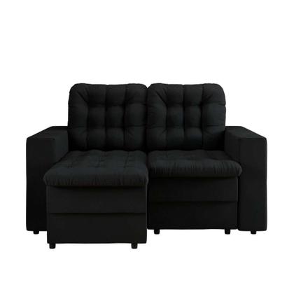 Sofá 2 Lugares Retrátil Lubeck Plush Suede Preto 140 cm - Mobly Imagem de Sofá 2 Lugares Retrátil Lubeck Plush Suede Preto 140 cm