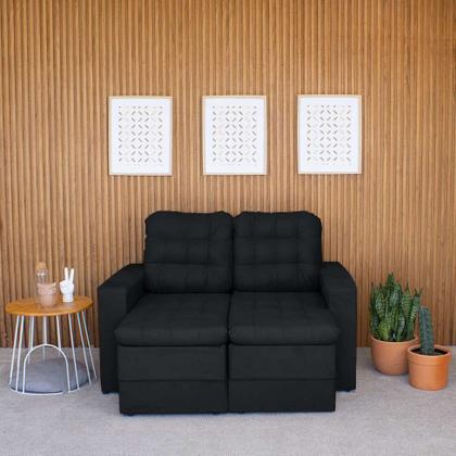 Sofá 2 Lugares Retrátil Lubeck Plush Suede Preto 140 cm - Mobly Imagem de Sofá 2 Lugares Retrátil Lubeck Plush Suede Preto 140 cm