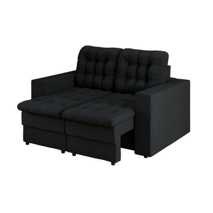 Sofá 2 Lugares Retrátil Lubeck Plush Suede Preto 140 cm - Mobly Imagem de Sofá 2 Lugares Retrátil Lubeck Plush Suede Preto 140 cm