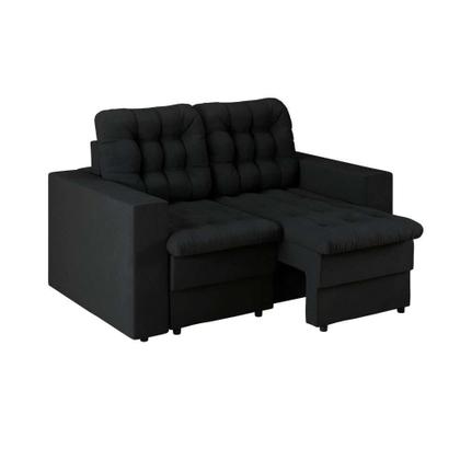 Sofá 2 Lugares Retrátil Lubeck Plush Suede Preto 140 cm - Mobly Imagem de Sofá 2 Lugares Retrátil Lubeck Plush Suede Preto 140 cm