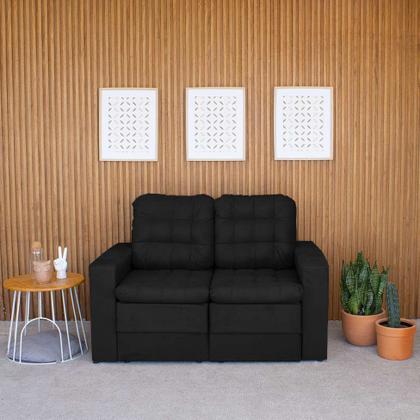 Sofá 2 Lugares Retrátil Lubeck Plush Suede Preto 140 cm - Mobly Imagem de Sofá 2 Lugares Retrátil Lubeck Plush Suede Preto 140 cm