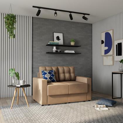 Sofá 2 Lugares Retrátil Lubeck Suede Bege 140 cm - Mobly Imagem de Sofá 2 Lugares Retrátil Lubeck Suede Bege 140 cm