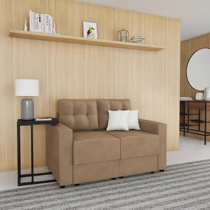 Sofá 2 Lugares Retrátil Lubeck Suede Bege 140 cm - Mobly Imagem de Sofá 2 Lugares Retrátil Lubeck Suede Bege 140 cm