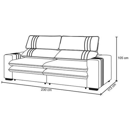 Imagem de Sofá 2 Lugares Retrátil Noruega 230 Cm Veludo Pés Tabaco - D'rossi Cor Off White