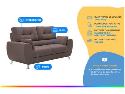 Imagem de Sofá 2 Lugares Suede Amarilis Linoforte