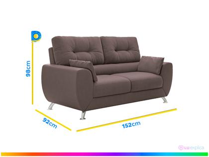 Imagem de Sofá 2 Lugares Suede Amarilis Linoforte