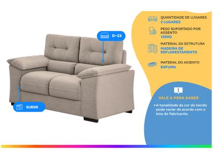 Imagem de Sofá 2 Lugares Suede Decore Cascaya Linoforte